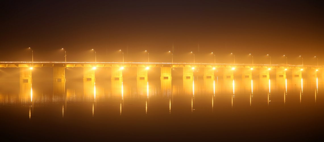 Pont des martyrs Bridge at night